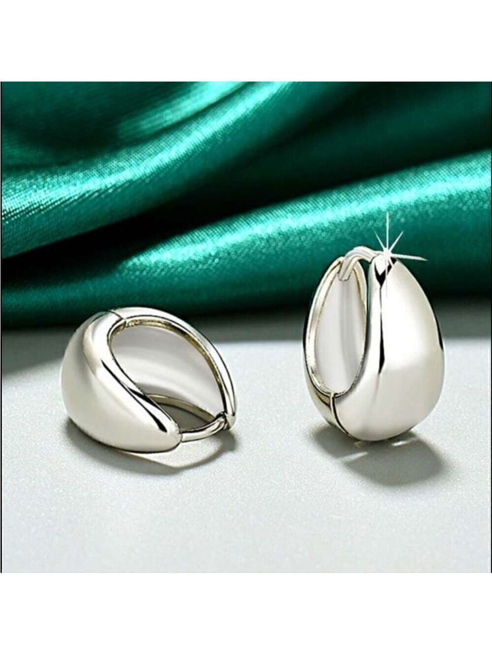 Gold or Silver Plated  Needle Stud Earrings Wide Edge Drop style